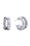 Dazzling 14K Gold White Gold Dipped Post Hoop