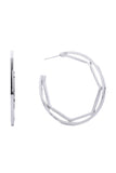 Divine 14K Gold White Gold Dipped Post Hoop