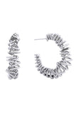 Mesmerizing 14K Gold White Gold Dipped Post Hoop