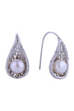 14K Gold/White Dipped Gourd Pearl Post Earrings