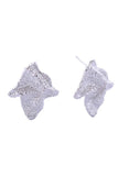 14K Grain Texture Crinkle Post Earrings