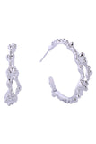 14K Grain Texture Hoop Earrings