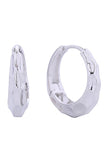 14K Hammered Hoop Huggie Earrings