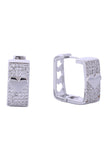 14K Heart in Square Huggie Earrings