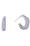 14K Hexagon Pave CZ Post Earrings