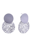 14K Hollow Out Button Post Earrings
