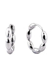 14K Link Beans Huggie Hoop Earring
