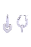 14K Link Heart Pincatch Earrings