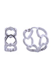 14K Link Hearts Huggie Earring