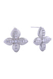 14K Lucky Clover Pave CZ Post Earring
