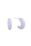 14K Mini Moon Pave CZ Post Earrings
