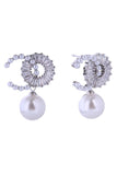14K O-C Pearl Drop Post Earrings
