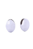 14K Oval Dome Huggie Earrings