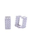 14K Pattan Texture Huggie Earrings