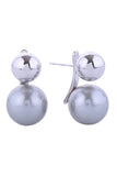 14K Pearl Ball Drop Post Earrings