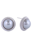 14K Pearl Button Post Earring