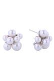14K Pearl Cluster Post Earrings