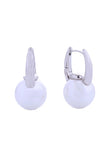 14K Pearl Drop Huggie Earrings