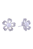 14K Petals Pearl Post Earrings