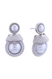 14K Princess Double Pearl Post Earrings