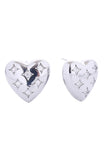 14K Puffy Heart Post Earrings
