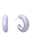 14K Puffy Hoop Post Earrings