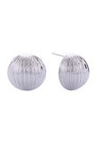 14K Ribbed Round Post Earring