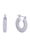 14K Ridged Hoop Pincatch Earrings