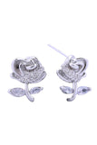 14K Rose Romance Pave CZ Post Earring