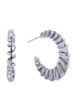 14K Spiral Wave Post Earring