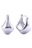 14K Symmetric Puff Hoop Pincatch Earring