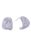 14K Textured Hoop Post Earrings
