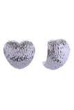 14K Textured Puff Heart Post Earring