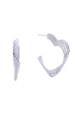 14K Triple Open Heart Post Earrings