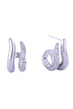 14K Twin Hoop Pave CZ Post Earring