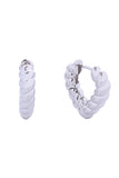 14K Twisted Heart Huggie Earrings