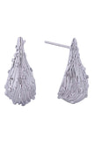 14K Wrinkled Teardrop Post Earrings