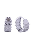 14K Zigzag Huggie Hoop Earrings