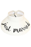 Just Married Roll Up Paper Visor Hat