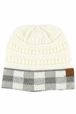 C.C Buffalo Check Cuff Knit Beanie