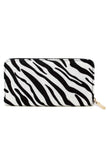 Zebra Print Faux Fur Wallet