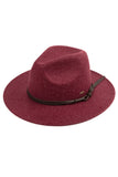 C.C Vegan Felt Leather Trim Heather Color Hat