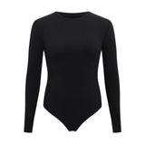 Women Long Sleeve O neck Tight Skinny Bodysuit