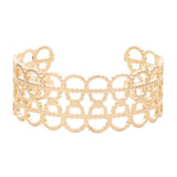 Textured Metal Open Oval Cuff Bracelet