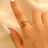 Stainless Steel Zircon Line Ring