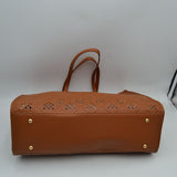 Midnight Perforated Lattice Tote – Elegant Laser-Cut Shoulder Bag