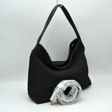 Woven Hobo Shoulder Bag with Detachable Strap