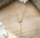Micro-Set Teardrop Zircon Tassel Necklace