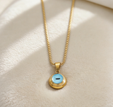 Evil Eye Stainless Steel Necklace & Earrings