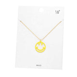 Fashionable Brass Metal Smile Pendant Necklace